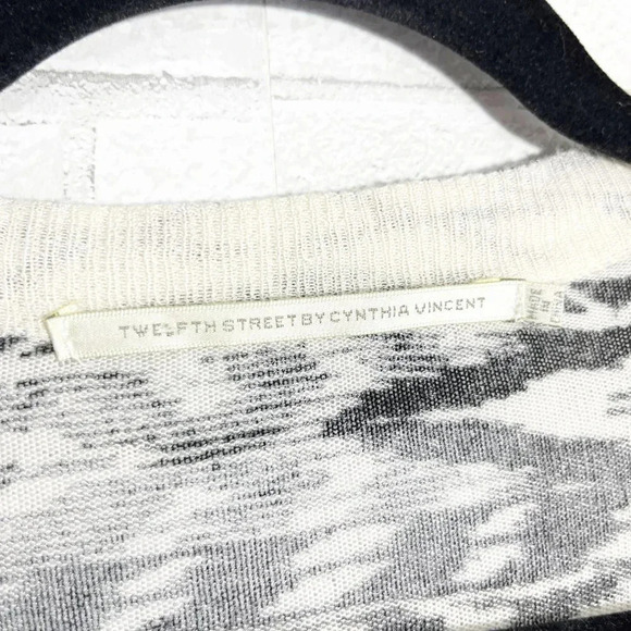 Twelfth Street by Cynthia Vincent Black & White Ikat Cardigan Women's Size Small - Picture 6 of 8